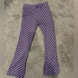 Zara girls size 11-12 - purple/black geometric flare pants